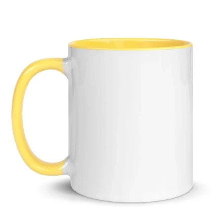 White Ceramic Mug with Color Inside – Unique Gift Idea