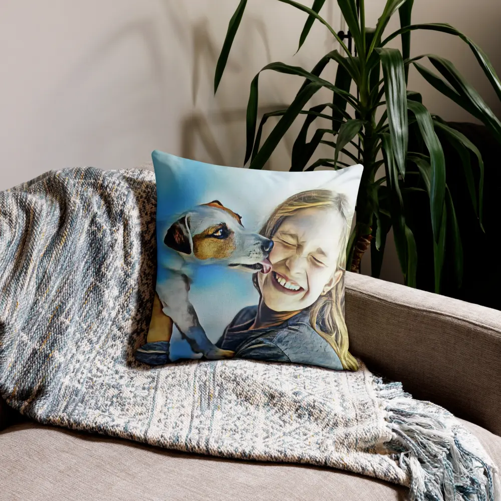 Home decor items with custom AI artwork from a family photo