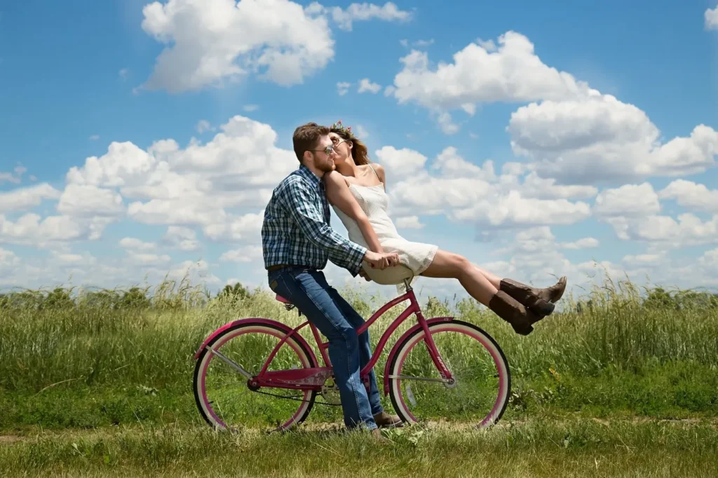 Original photo of a couple before adding the Iridescent AI effect