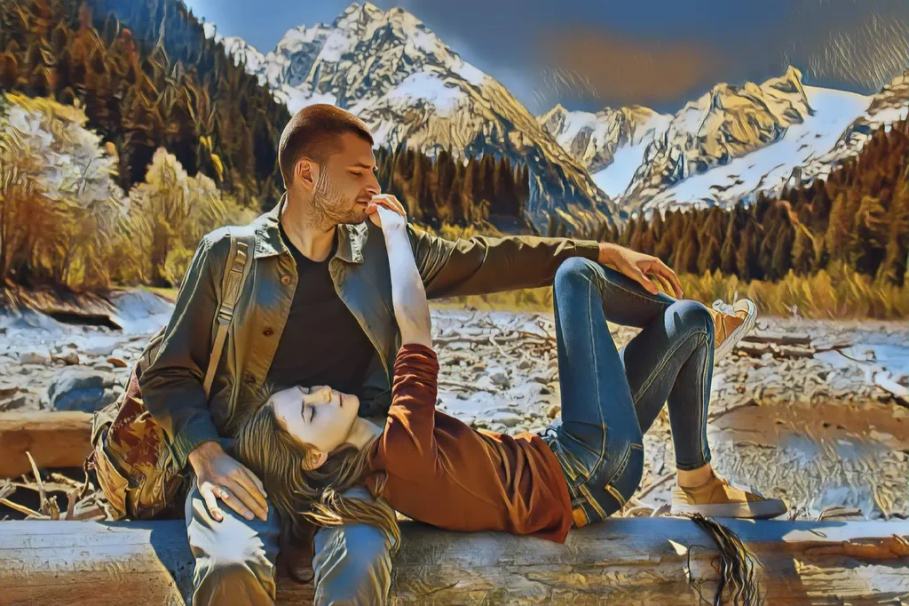 Photo transformed into a dream-like Surrealism style painting