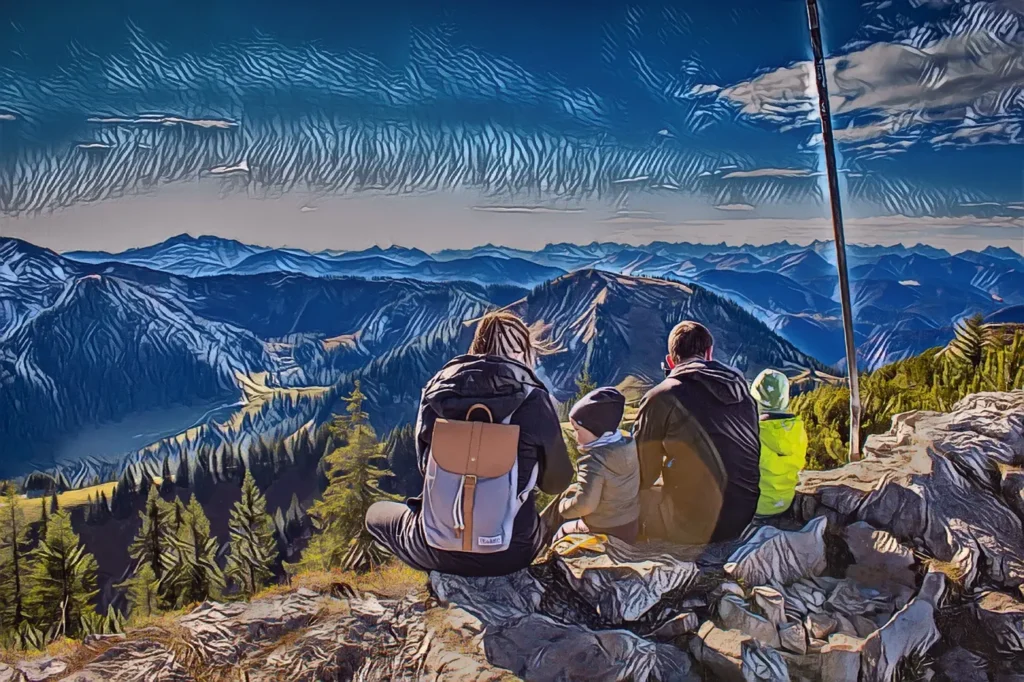 Family photo transformed into a colorful Abstract artwork with AI