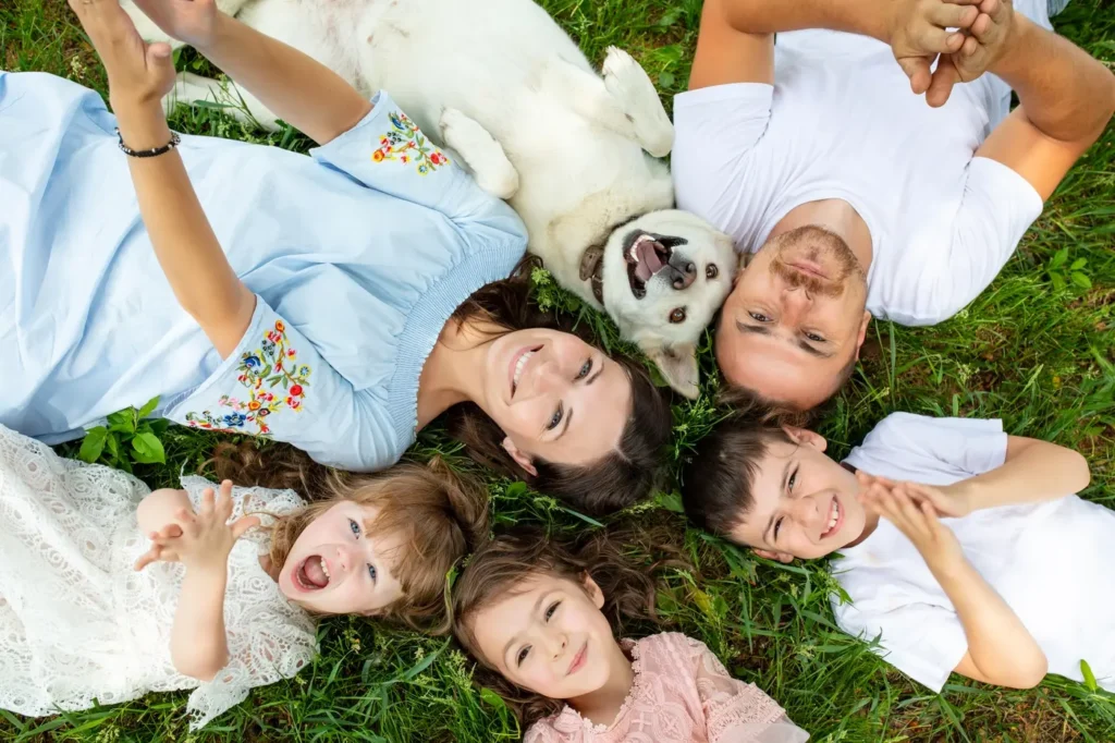 Original family photo before applying Summer AI art style