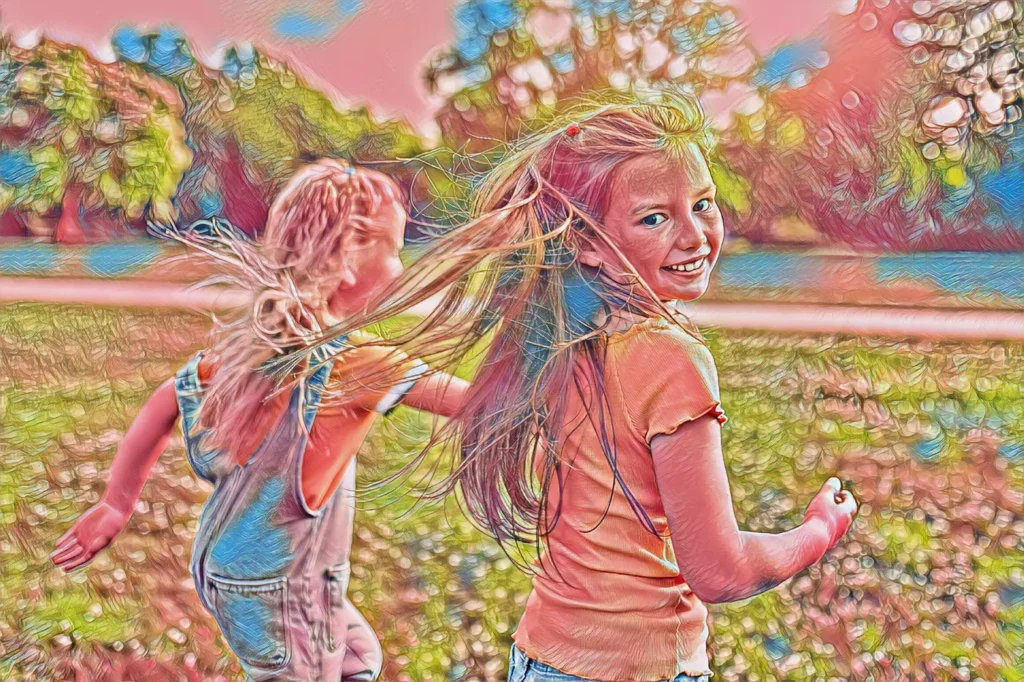 Children's photo enhanced with the soft Beauty AI art style