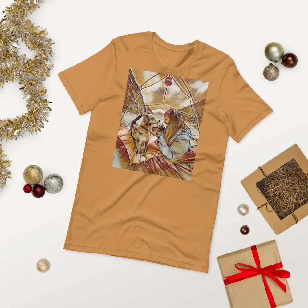 Personalized t-shirt with AI modern art with dog photo print